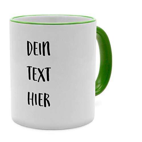 Tasse mit Spruch selbst gestalten – Personalisierte Tasse mit Text beschriften (Grün) von PhotoFancy