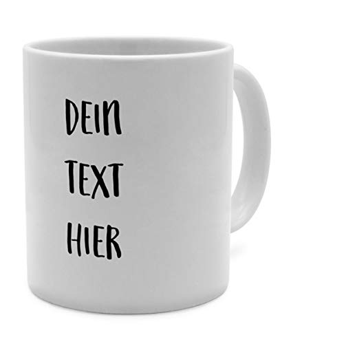 Tasse mit Spruch selbst gestalten – Personalisierte Tasse mit Text beschriften (Weiß) von PhotoFancy