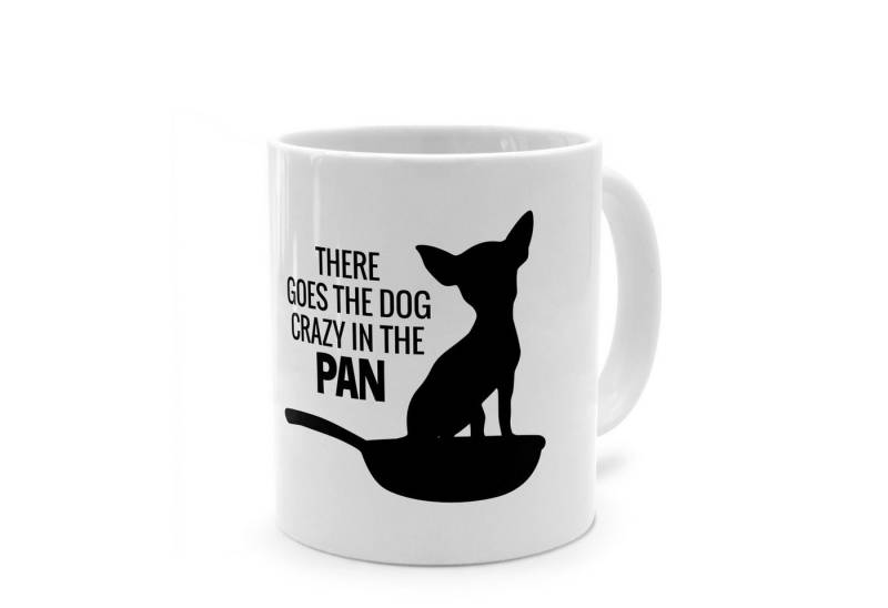 PhotoFancy Tasse mit lustigem Denglisch-Spruch 'Dog in the pan' - Sprüchetasse, Tasse Standard - Weiß von PhotoFancy