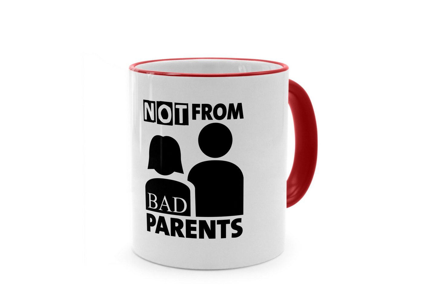 PhotoFancy Tasse mit lustigem Denglisch-Spruch 'Parents' - Sprüchetasse, Tasse Standard - Henkel & Rand: Rot von PhotoFancy