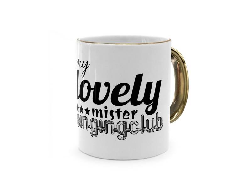 PhotoFancy Tasse mit lustigem Denglisch-Spruch 'Singing Club' - Sprüchetasse, Tasse Standard - Henkel & Rand: Gold von PhotoFancy