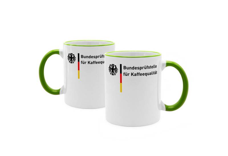 PhotoFancy Tasse mit lustigem Spruch 'Bundesprüfstelle' - Sprüchetasse, Tasse Standard - Henkel & Rand: Hellgrün von PhotoFancy