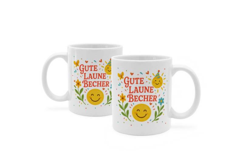 PhotoFancy Tasse mit lustigem Spruch 'Gute Laune' - Sprüchetasse, Tasse Standard - Weiß von PhotoFancy