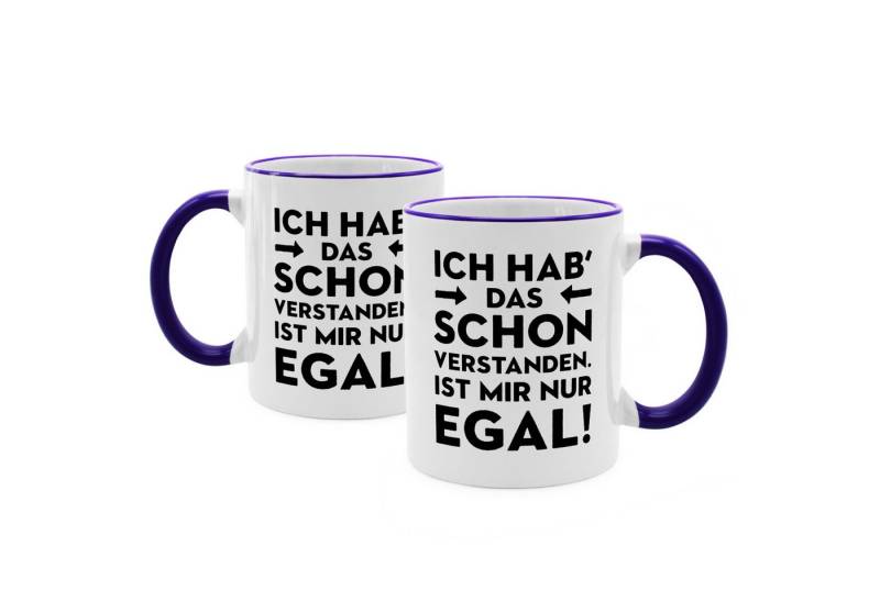 PhotoFancy Tasse mit lustigem Spruch 'Ich hab das schon verstanden' - Sprüchetasse, Tasse Standard - Henkel & Rand: Blau von PhotoFancy