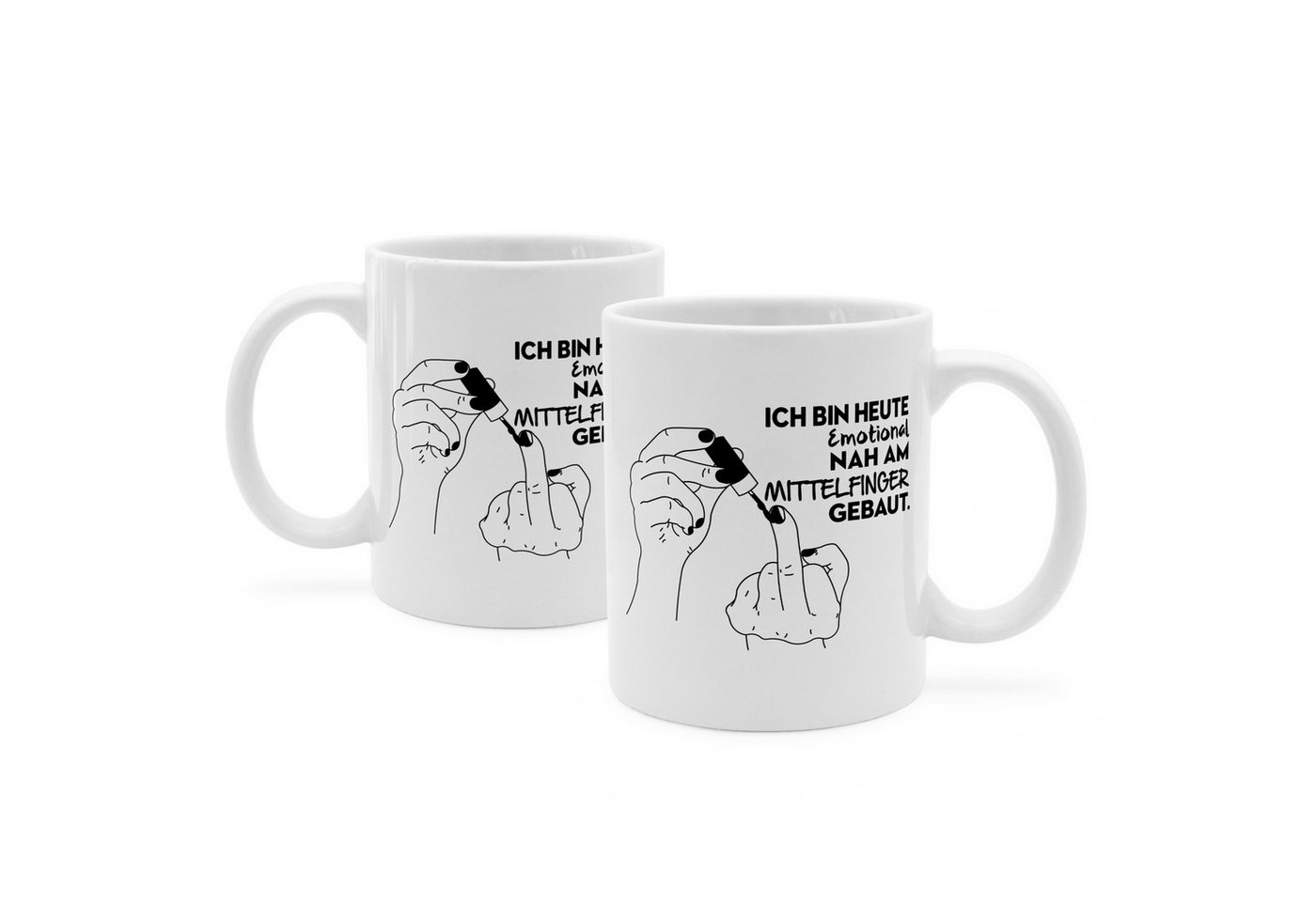PhotoFancy Tasse mit lustigem Spruch 'Mittelfinger' - Sprüchetasse, Tasse Standard - Weiß von PhotoFancy