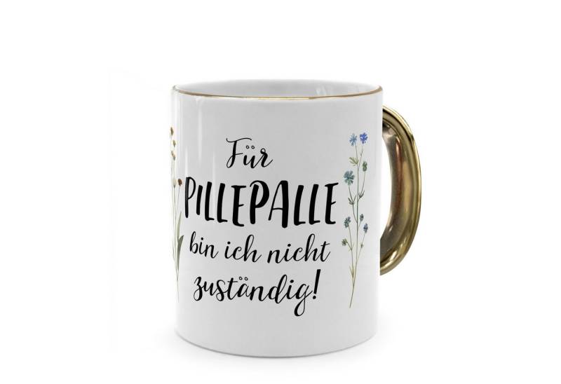 PhotoFancy Tasse mit lustigem Spruch 'Pillepalle' - Sprüchetasse mit Humor, Tasse Standard - Henkel & Rand: Gold von PhotoFancy