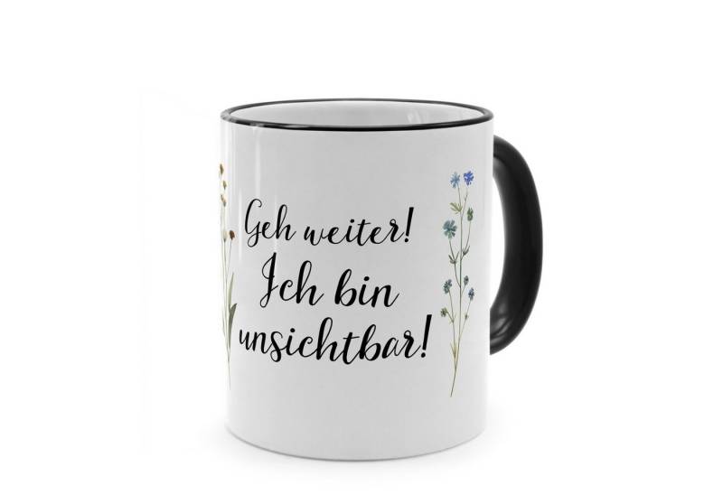 PhotoFancy Tasse mit lustigem Spruch 'Unsichtbar' - Sprüchetasse mit Humor, Tasse Standard - Henkel & Rand: Schwarz von PhotoFancy
