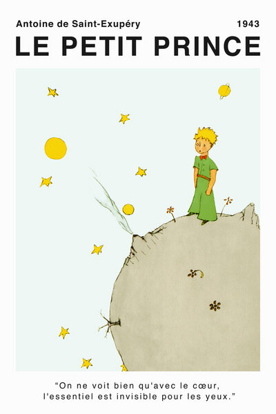 Photocircle Poster / Leinwandbild / Wandbild - Le Petit Prince - On ne voit bien qu'avec le cœur von Photocircle