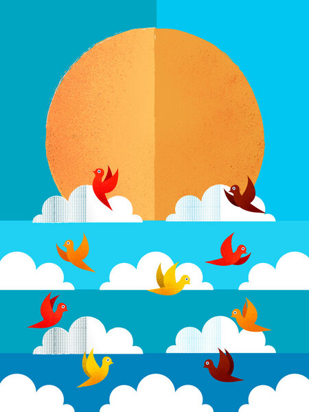 Photocircle Poster / Leinwandbild - Birds Flying High Illustration von Photocircle
