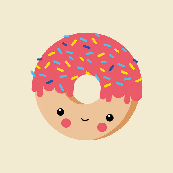 Photocircle Poster / Leinwandbild - Donut – Illustration fürs Kinderzimmer von Photocircle