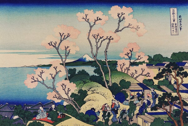 Photocircle Poster / Leinwandbild - Goten-Yama Hill, Shinagawa on the Tokaido by Katsushika Hokusai von Photocircle