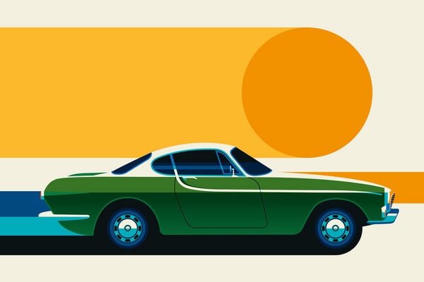 Photocircle Poster / Leinwandbild - Green Vintage Sportscar #3 von Photocircle