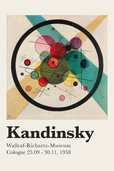 Photocircle Poster / Leinwandbild - Kandinsky Ausstellungsposter 1958 von Photocircle