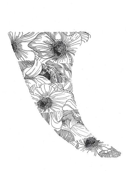 Photocircle Poster / Leinwandbild - Mantika Blumen Surfing Fin Photocircle Poster / Leinwandbild - Mantika Blumen Surfing Fin von Photocircle