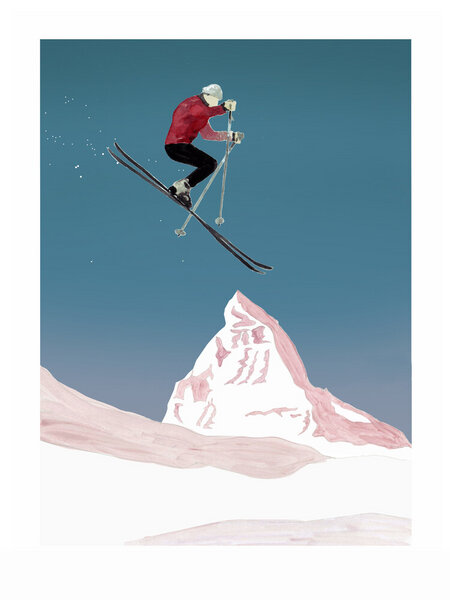 Photocircle Poster / Leinwandbild - Mantika Mountain Love The Skier von Photocircle