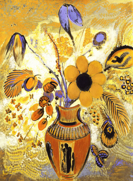 Photocircle Poster / Leinwandbild - Odilon Redon: Etruskische Vase mit Blumen von Photocircle