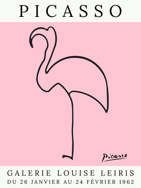 Photocircle Poster / Leinwandbild - Picasso Flamingo – rosa von Photocircle