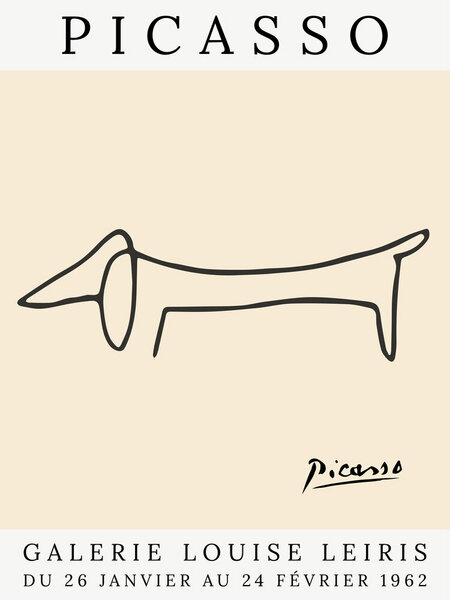 Photocircle Poster / Leinwandbild - Picasso Hund – beige von Photocircle