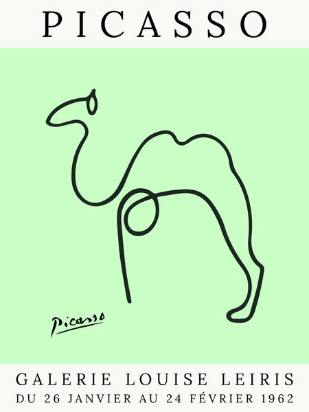 Photocircle Poster / Leinwandbild - Picasso Kamel – grün von Photocircle