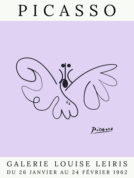 Photocircle Poster / Leinwandbild - Picasso Schmetterling – lila von Photocircle