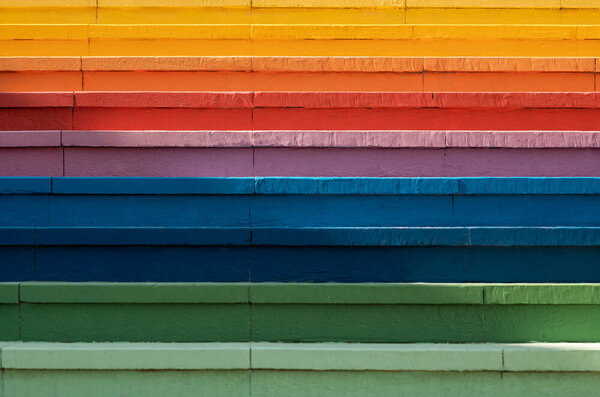 Photocircle Poster / Leinwandbild - Rainbow Stairs von Photocircle