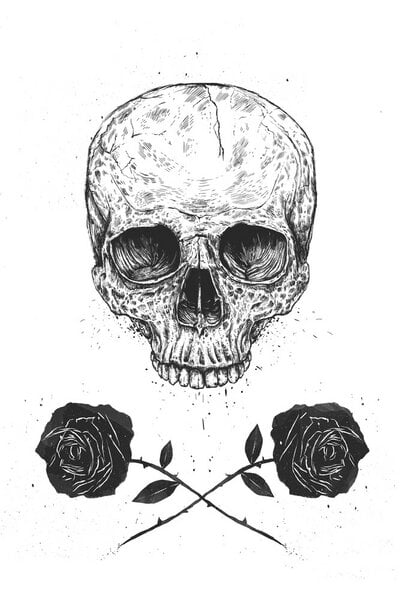 Photocircle Poster / Leinwandbild - Skull N' Roses von Photocircle