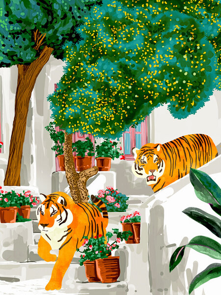 Photocircle Poster / Leinwandbild - Tigers in Greece von Photocircle