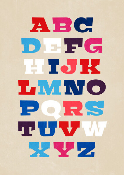 Photocircle Poster / Leinwandbild - Typografie Alphabet von A bis Z von Photocircle