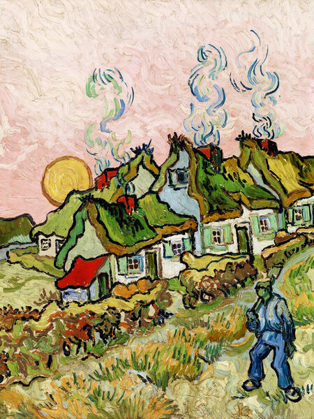 Photocircle Poster / Leinwandbild - Vincent Van Gogh: Häuser und Figur von Photocircle