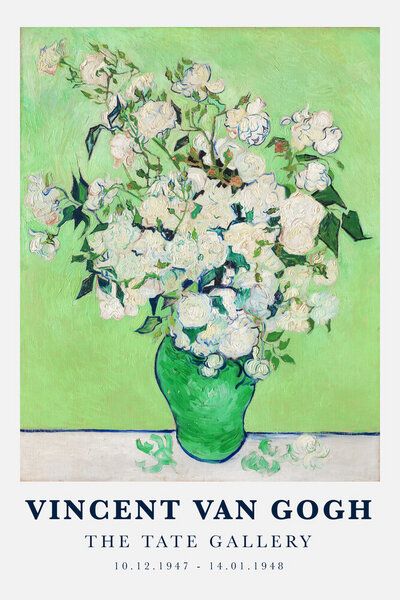 Photocircle Poster / Leinwandbild - Vincent van Gogh: Vase mit weißen Rosen (1890) von Photocircle