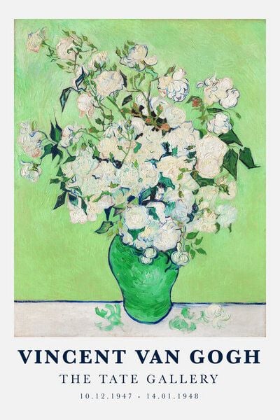 Photocircle Poster / Leinwandbild - Vincent van Gogh: Vase mit weißen Rosen (1890) von Photocircle