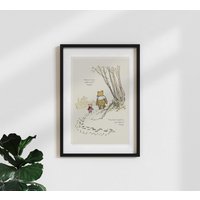 Winnie The Pooh Poster - Vintage Illustration Mit Zitat | A.a. Milne Wandbild How Do You Spell Love Beige Geschenk Für Kinder & Fans von Photocircle