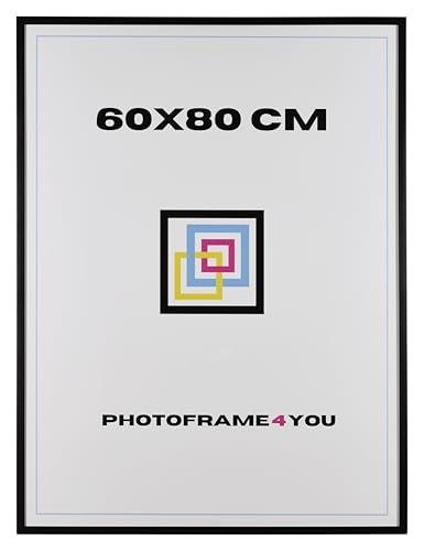 Photoframe4you - Bilderrahmen 60x80 cm - Schwarz Matt - Kunststoff rahmen mit Acrylglas 80x60 cm - Nancy von Photoframe4you