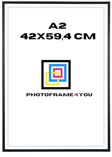 Photoframe4you - Bilderrahmen DIN A2 42x59.4 cm - Schwarz Matt - Bilderrahmen aus Kunststoff mit Acrylglas - Bilderrahmen DIN A2 59.4x42 cm - Nancy Photoframe4you - Bilderrahmen DIN A2 42x59.4 cm - Schwarz Matt - Bilderrahmen aus Kunststoff mit Acrylglas - Bilderrahmen DIN A2 59.4x42 cm - Nancy von Photoframe4you