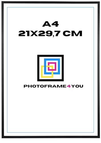 Photoframe4you - Bilderrahmen DIN A4 21x29.7 cm - Schwarz Matt - Bilderrahmen aus Kunststoff mit Acrylglas - Bilderrahmen DIN A4 29.7x21 cm - Nancy Photoframe4you - Bilderrahmen DIN A4 21x29.7 cm - Schwarz Matt - Bilderrahmen aus Kunststoff mit Acrylglas - Bilderrahmen DIN A4 29.7x21 cm - Nancy von Photoframe4you