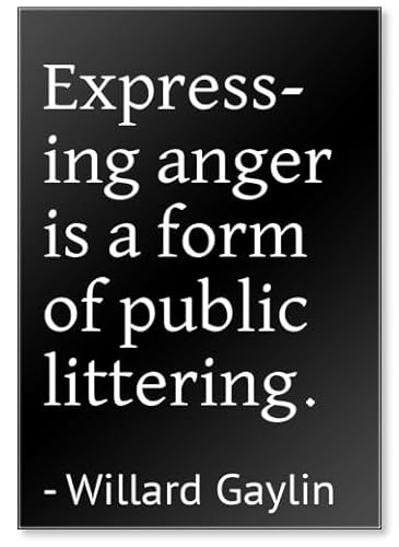 Expressing Wut ist eine Form von öffentlichen Litteri. Kühlschrankmagnet Willard Gaylin Zitate, Schwarz von Photomagnet