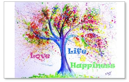 Kühlschrankmagnet, Motiv"Love, Life, Happiness" von Photomagnet