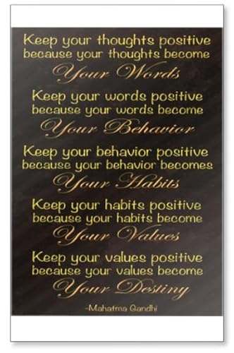 Kühlschrankmagnet"Keep your thoughts positiv", Mahatma Gandhi von Photomagnet