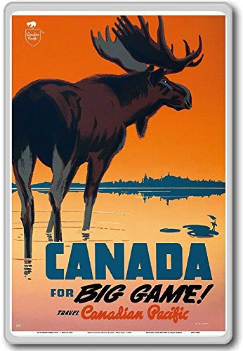 Canada For Big Game Travel Canadian Pacific - Vintage Travel Fridge Magnet - Kühlschrankmagnet von Photosiotas