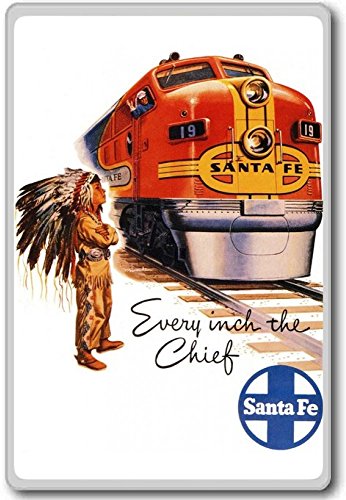 Every Inch The Chief Santa Fe Travel Train, Usa - Vintage Travel Fridge Magnet - Kühlschrankmagnet von Photosiotas