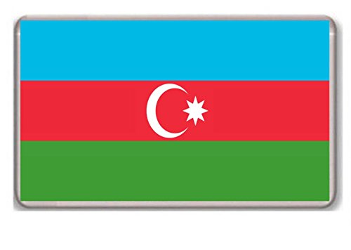 Flag of Azerbaijan fridge magnet - Kühlschrankmagnet von Photosiotas