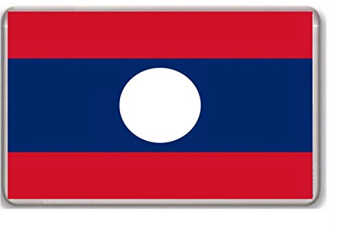 Flag of Laos fridge magnet - Kühlschrankmagnet von Photosiotas