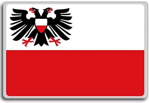 Germany, Lübeck City flag fridge magnet - Kühlschrankmagnet von Photosiotas