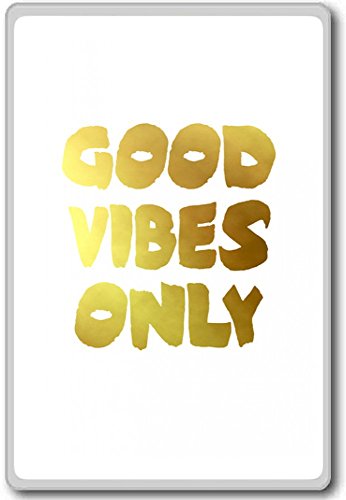 Good Vibes Only (Gold) - Motivational Quotes Fridge Magnet - Kühlschrankmagnet von Photosiotas