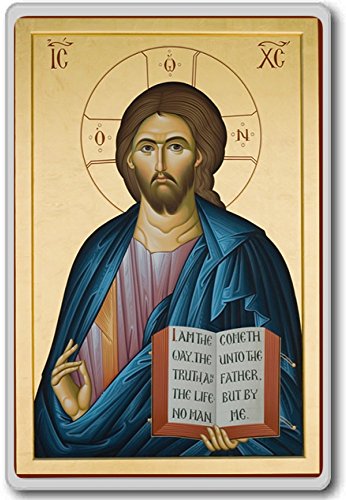 Icon Of Jesus Christ Pantocrator (Ruler Of All) - Christianity clasic art fridge magnet - Kühlschrankmagnet von Photosiotas