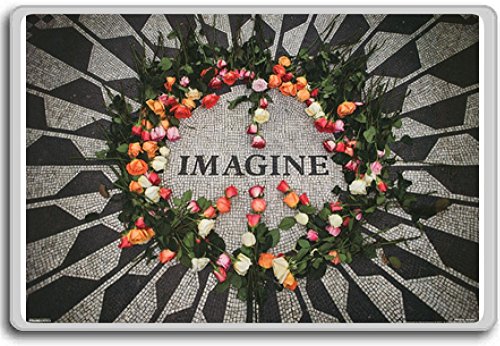 Imagine Central Park Mosaic John Lennon Memorial - Motivational Quotes Fridge Magnet - Kühlschrankmagnet von Photosiotas