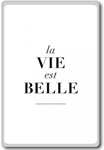 La Vie Est Belle- motivational inspirational quotes fridge magnet - Kühlschrankmagnet von Photosiotas