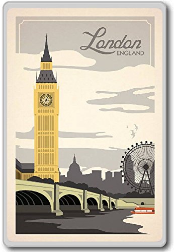 London, England, Europe Vintage Travel Fridge Magnet - Kühlschrankmagnet von Photosiotas