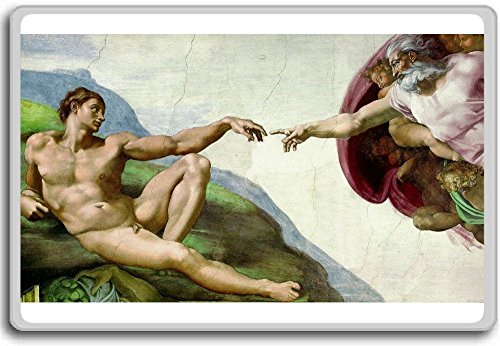 Michelangelo - The Creation Of Adam classic art fridge magnet - Kühlschrankmagnet von Photosiotas