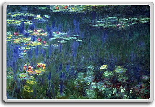 Monet Claude [1923] Waterlilies, Green Reflection Left Par classic art fridge magnet - Kühlschrankmagnet von Photosiotas